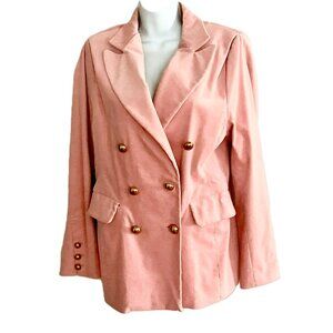 Desert Mannequin Pink Corduroy Suit Doble Breasted+Pants Set Size 38 Georgia